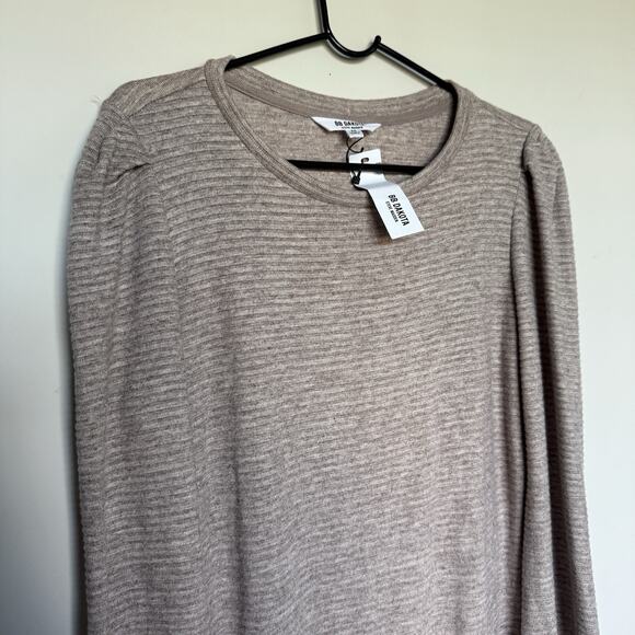 BB Dakota Steve Madden Womens Sweater Dress Medium Taupe Grey Knit Minimal NEW - Picture 3 of 7